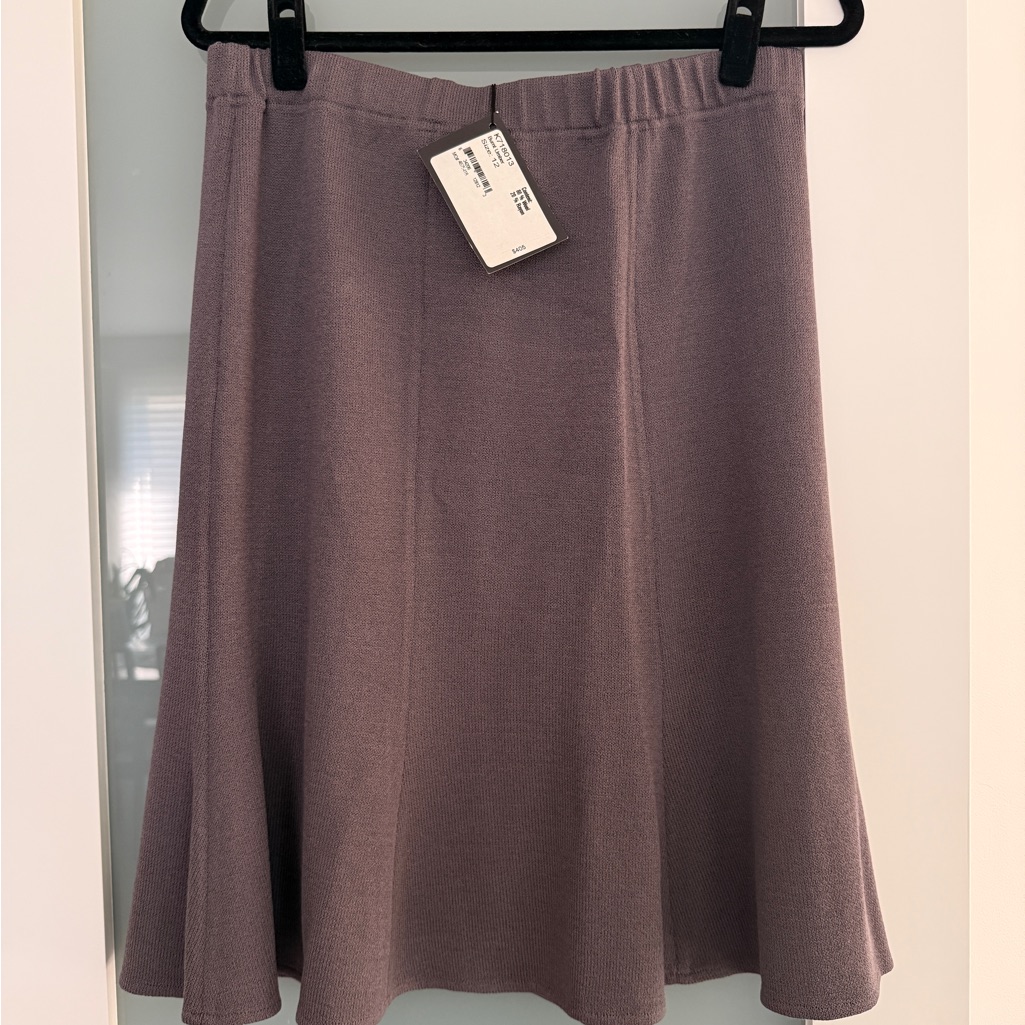 St. John Collection Burnt Umber Purple A-Line Wool Skirt